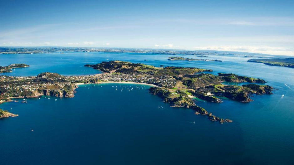 The beautiful Waiheke Island looking back towards the city. 